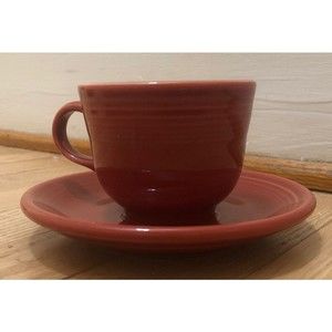 Fiestaware HLC Tea/Coffee Cup and Saucer Set - Paprika - RETIRED
